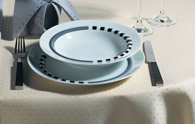 Tischdecke Pünktchen mit Anti- Fleck- Ausrüstung